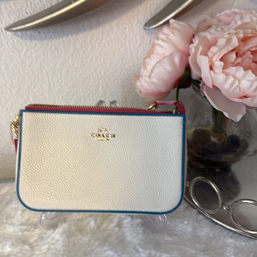 Coach Nolita Wristlet Clutch w/Gold Chain